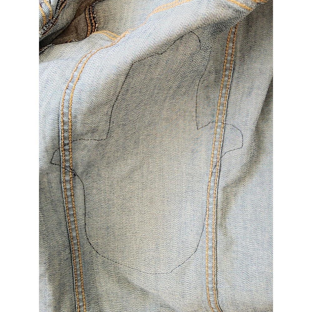 Levis Jean Jacket Sequin Hamsa Size Small Boho Hand Of Fatima - Picture 9 of 9